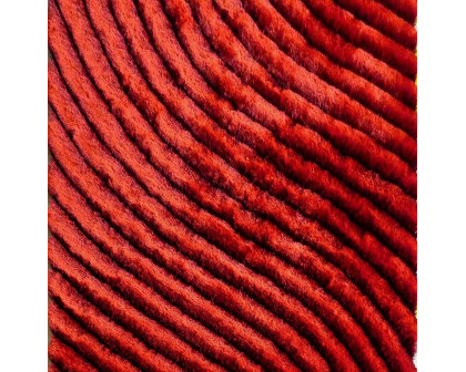 Furnings Vesta 3D Red Shag Rug - 3'L x 2'W x 1"H