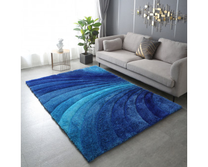 Furnings - Aurora 3D Blue Shag Rug