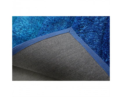 Furnings Aurora 3D Blue Shag Rug - 3'L x 2'W x 1"H