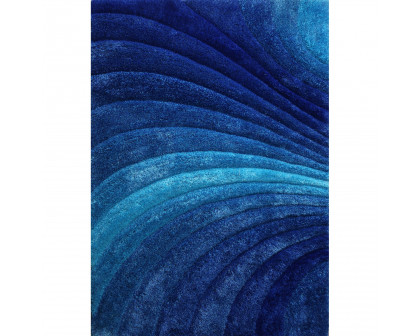 Furnings - Aurora 3D Blue Shag Rug