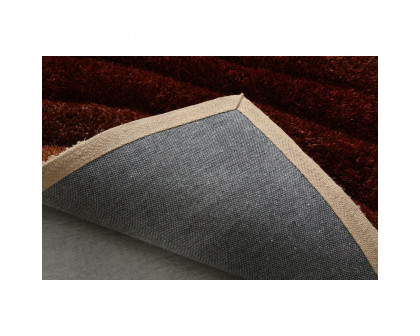 Furnings Sedona 3D Brown Shag Rug - 3'L x 2'W x 1"H