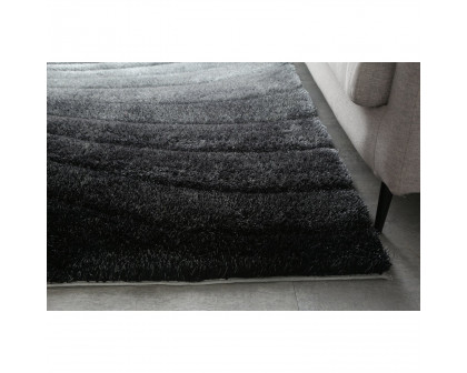 Furnings Lana Gray 3D Shag Rug - 3'L x 2'W x 1"H