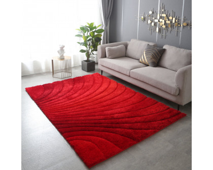 Furnings - Ava 3D Red Shag Rug