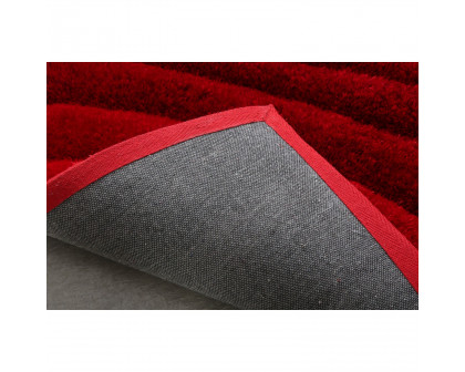 Furnings Ava 3D Red Shag Rug - 3'L x 2'W x 1"H