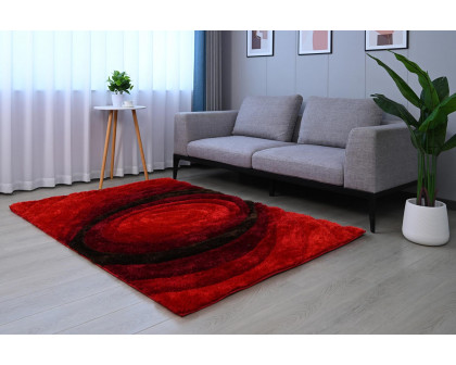 Furnings - Nina 3D Red Shag Rug