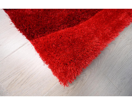 Furnings Nina 3D Red Shag Rug - 7'L x 5'W x 1"H