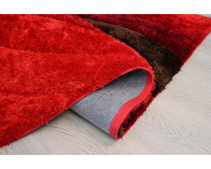 Furnings Nina 3D Red Shag Rug - 7'L x 5'W x 1"H