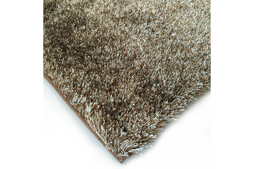 Furnings™ Fuzzy Two Tone Brown Beige Area Rug - 3'L x 2'W x 1"H