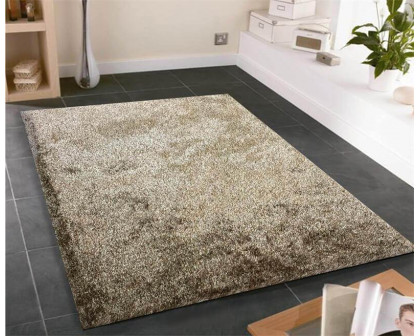 Furnings™ Fuzzy Two Tone Brown Beige Area Rug - 3'L x 2'W x 1"H