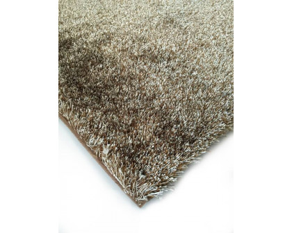 Furnings™ Fuzzy Two Tone Brown Beige Area Rug - 3'L x 2'W x 1"H