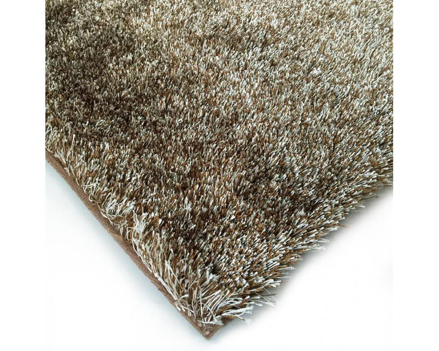 Furnings Fuzzy Two Tone Brown Beige Area Rug - 7'L x 5'W x 1"H