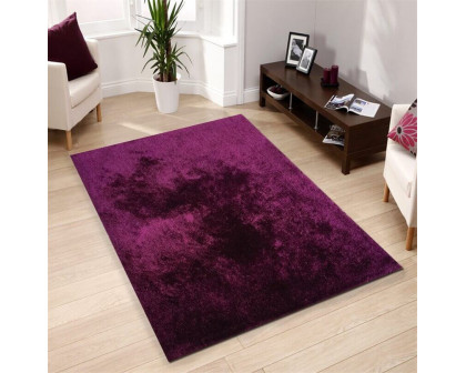 Furnings™ Fuzzy Magenta Area Rug - 3'L x 2'W x 1"H