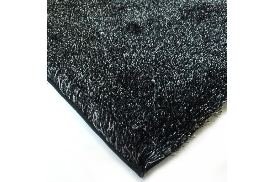 Furnings™ Fuzzy Two Tone Black Ash Area Rug - 7'L x 5'W x 1"H