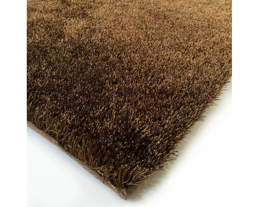 Furnings Fuzzy Brown Area Rug - 3'L x 2'W x 1"H