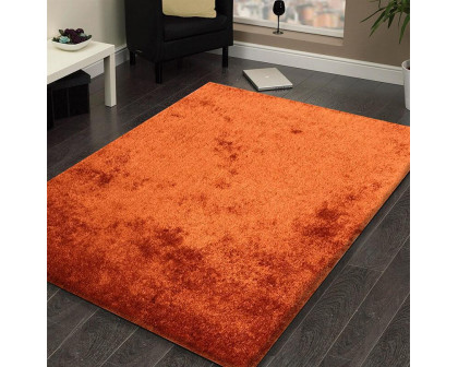 Furnings™ Fuzzy Rust Area Rug - 3'L x 2'W x 1"H