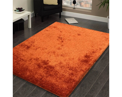 Furnings™ Fuzzy Rust Area Rug - 3'L x 2'W x 1"H