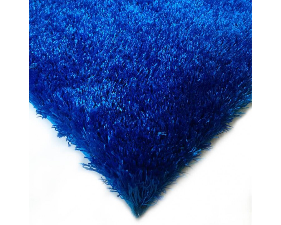 Furnings Fuzzy Electro Blue Area Rug - 3'L x 2'W x 1"H