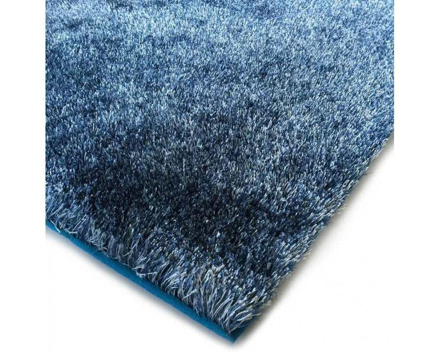 Furnings Fuzzy Two Tone Blue Area Rug - 3'L x 2'W x 1"H