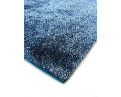 Furnings Fuzzy Two Tone Blue Area Rug - 3'L x 2'W x 1"H