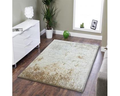 Furnings Fuzzy Beige Area Rug - 3'L x 2'W x 1"H