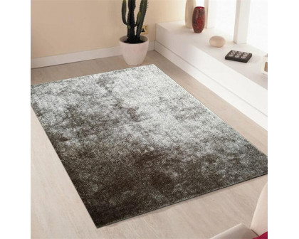 Furnings Fuzzy Silver Area Rug - 3'L x 2'W x 1"H