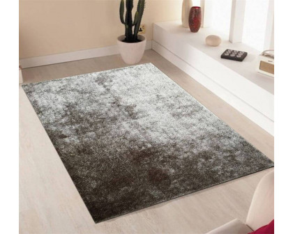 Furnings Fuzzy Silver Area Rug - 3'L x 2'W x 1"H