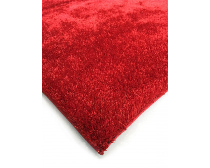 Furnings Fuzzy Red Area Rug - 3'L x 2'W x 1"H