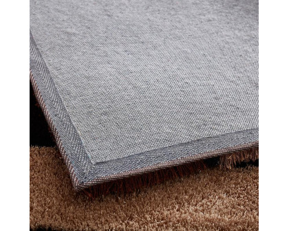 Furnings Aria Brown & Beige Soft Pile Shaggy Area Rug - 3'L x 2'W x 1"H