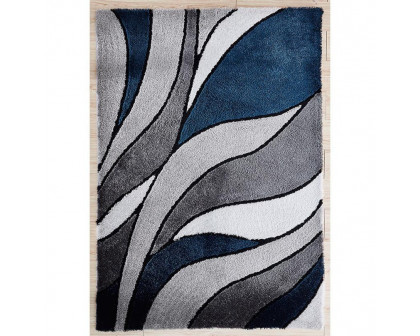 Furnings - Aria Blue & Gray Soft Pile Shaggy Area Rug