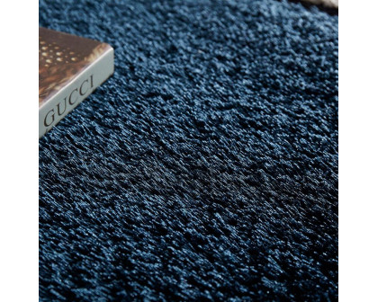 Furnings Aria Blue & Gray Soft Pile Shaggy Area Rug - 3'L x 2'W x 1"H