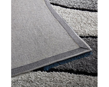 Furnings Aria Blue & Gray Soft Pile Shaggy Area Rug - 3'L x 2'W x 1"H