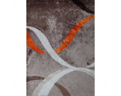 Furnings - Aria Mocha & Rust Soft Pile Shaggy Area Rug