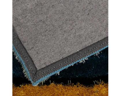 Furnings Aria Yellow and Blue Shag Area Rug - 3'L x 2'W x 1"H