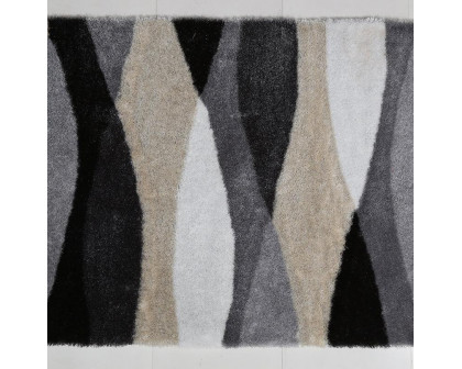 Furnings Aria Soft Pile Shag Area Rug Gray Print - 3'L x 2'W x 1"H