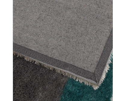 Furnings - Aria Gray & Turquoise Soft Pile Shaggy Area Rug