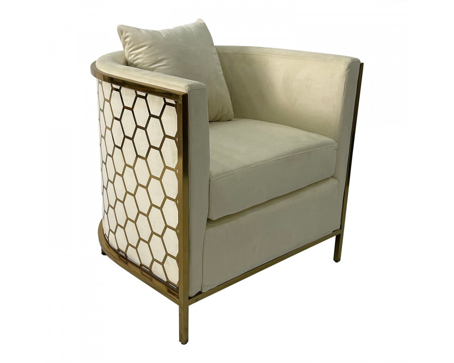 Furnings - Beige and Gold Sofa Chair