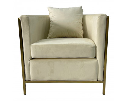 Furnings - Beige and Gold Sofa Chair