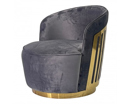 Furnings - Smoky Gray and Silver Sofa Chair