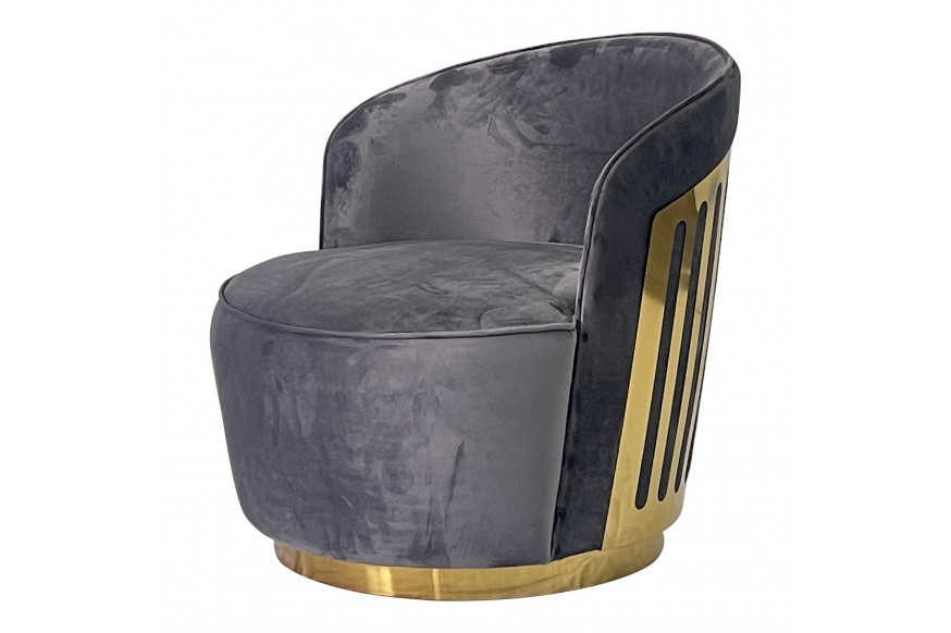 Furnings™ - Smoky Gray and Gold Sofa Chair