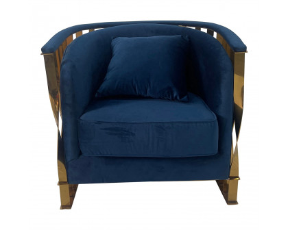 Furnings™ - Navy Blue and Gold Sofa Chair