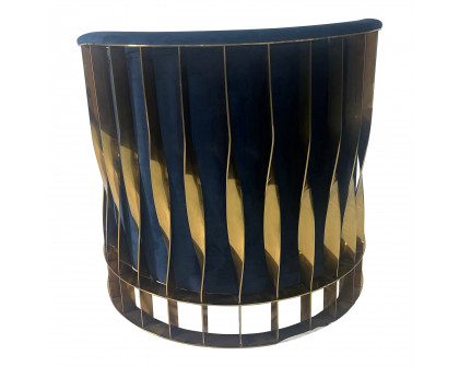 Furnings™ - Navy Blue and Gold Sofa Chair