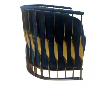 Furnings™ - Navy Blue and Gold Sofa Chair