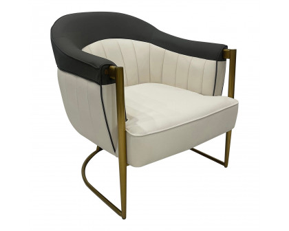 Furnings™ - Gray, Beige and Gold Sofa Chair