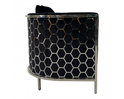 Furnings - Black and Silver Sofa Chair