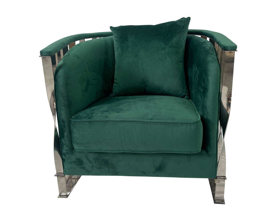 Furnings - Green and Silver Sofa Chair