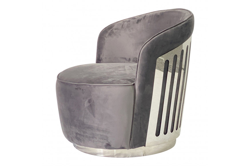 Furnings™ - Smoky Gray and Silver Sofa Chair