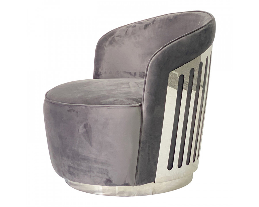 Furnings - Smoky Gray and Silver Sofa Chair