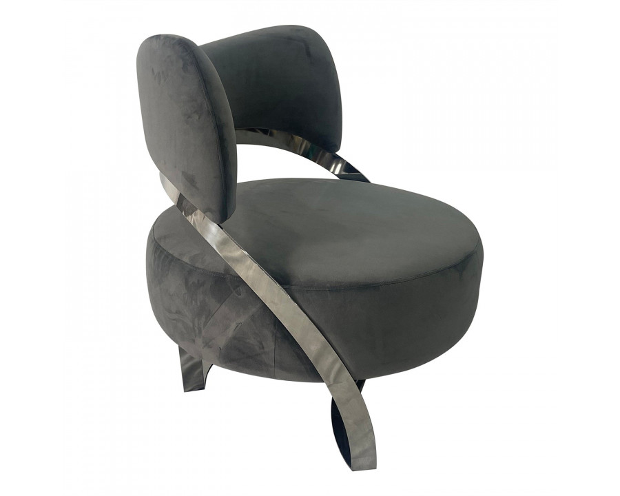 Furnings - Ashy Gray and Silver Sofa Chair