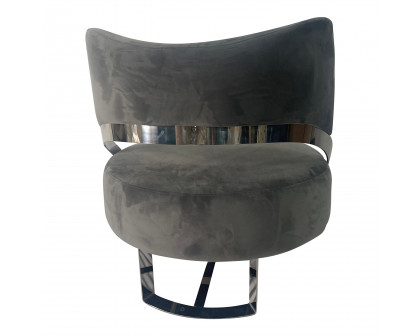 Furnings - Ashy Gray and Silver Sofa Chair