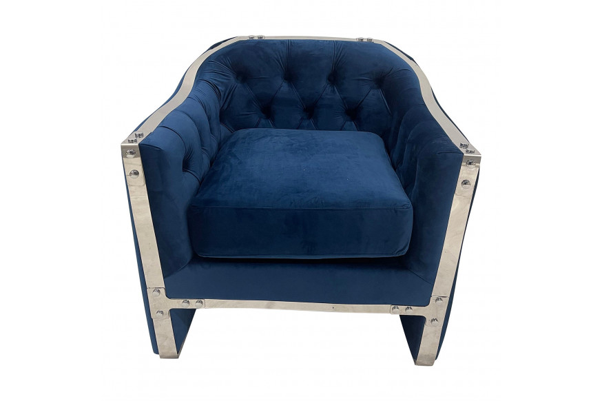 Furnings™ - Navy and Silver Sofa Chair